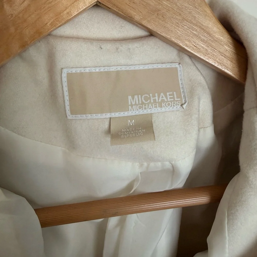Michael Kors Cream Belted Trench Coat - Picture 3 of 8